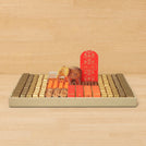 Happy diwali with acrylic elephant decorated chocolate & sweets large leather tray