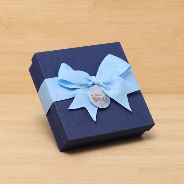 Set of 20 Elegant Baby boy giveaway set ceramic moon plate with premium personalized chocolate