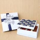 Chequered blue designed 2-layer chocolate hard box