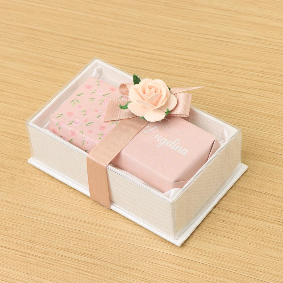 Set of 20 Baby girl flower designed chocolate top view box