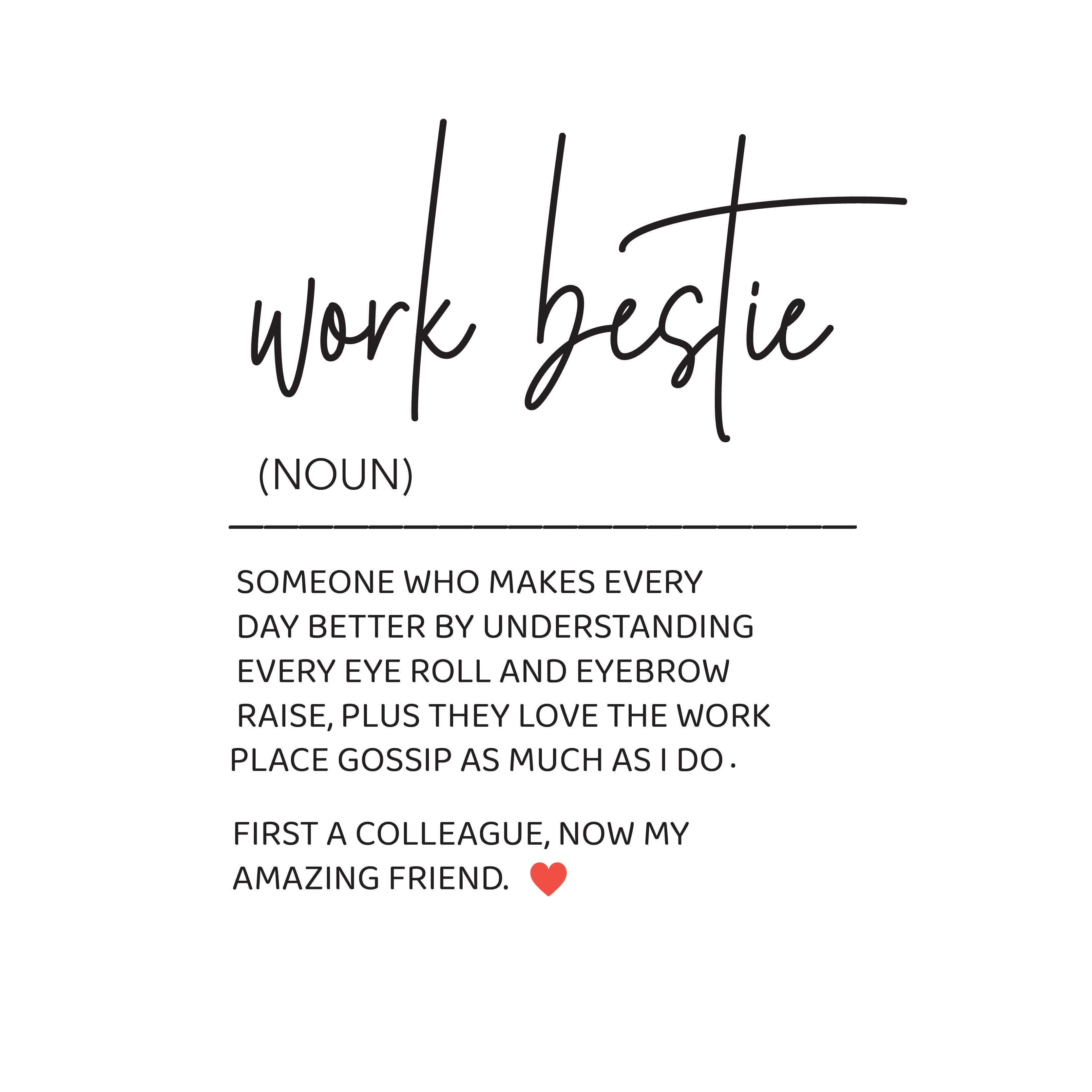 Work bestie definition greeting card