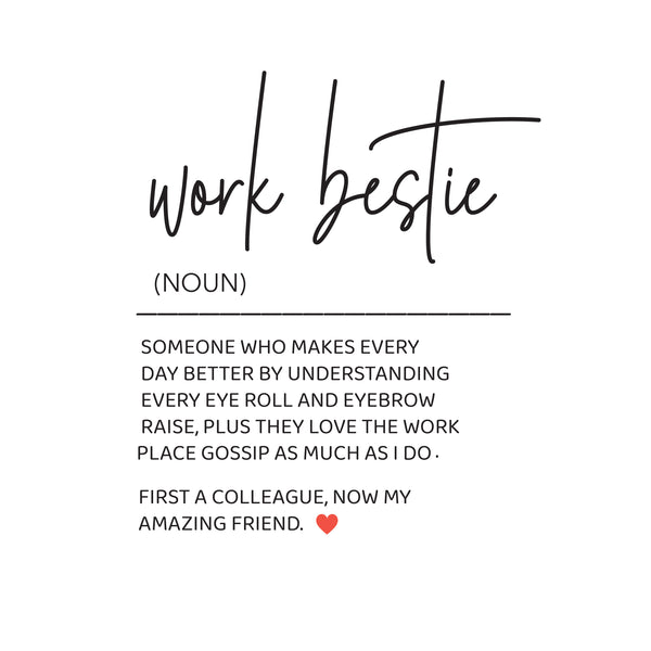 Work bestie definition greeting card