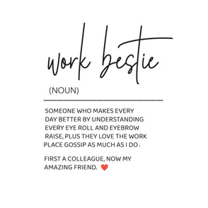 Work bestie definition greeting card