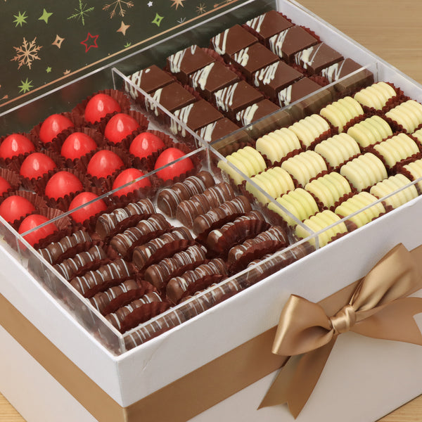 Season's Greeting designed with acrylic premium chocolate extra large hamper