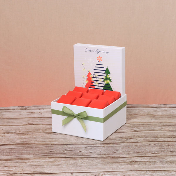 Season's greeting christmas tree designed premium chocolate small hamper