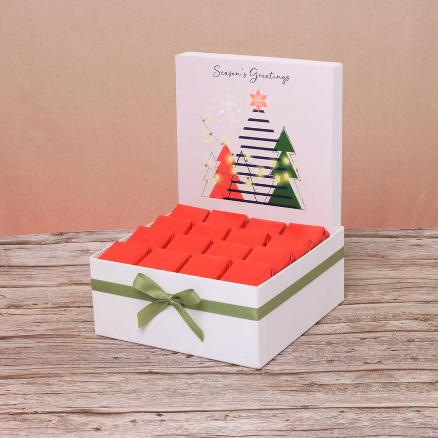 Season's greeting christmas tree designed premium chocolate medium hamper