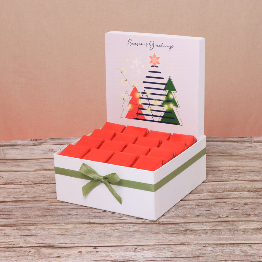 Season's greeting christmas tree designed premium chocolate medium hamper
