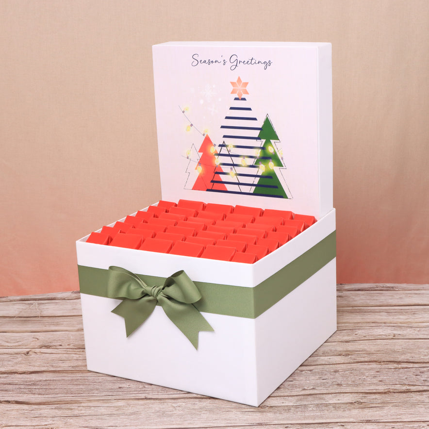 Season's greeting christmas tree designed premium chocolate large hamper