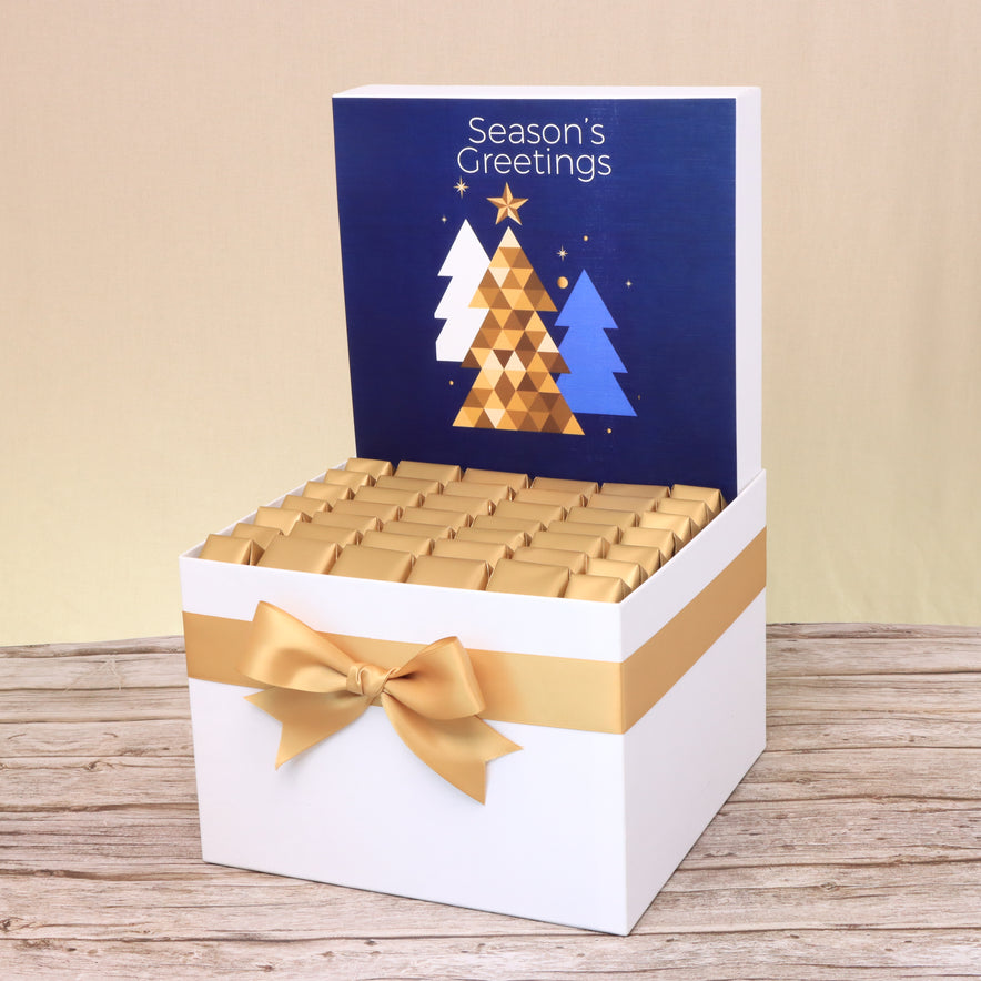 Season's greeting christmas tree designed premium chocolate large hamper