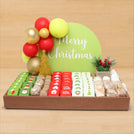 Christmas decorated premium chocolate & sweets medium leather tray