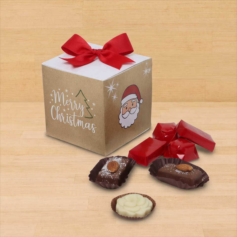 Set of 20 Christmas designed premium chocolate cube soft box