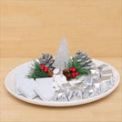 Glittery Christmas tree decorated premium chocolate ceramic plate
