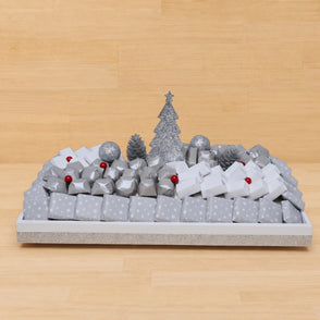 Glittery silver Christmas decorated p...
