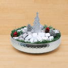 Christmas decorated premium chocolate round metallic tray