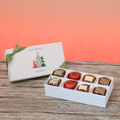 Set of 6 corporate customized season's greetings designed premium chocolate 8p hard box