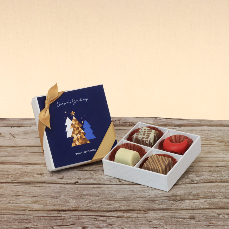 Set of 15 corporate customized season's greetings designed premium chocolate 4p hard box