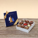 Set of 5 corporate customized season's greetings designed premium chocolate 9p hard box