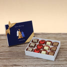 Set of 5 corporate customized season's greetings designed premium chocolate 12p hard box