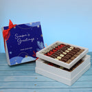 Corporate customized season’s greetings designed premium chocolate 2-layer hard box