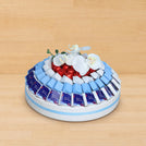 Season's greetings designed premium chocolate round leather tray