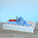 Season's greeting designed premium chocolate medium leather tray