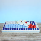 Season's greetings designed premium chocolate large leather tray