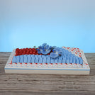 Season's greetings designed premium chocolate large leather tray