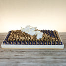 Season's greetings designed premium chocolate large leather tray