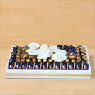 Season's greetings designed premium chocolate medium leather tray