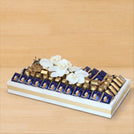 Season's greetings designed premium chocolate medium leather tray