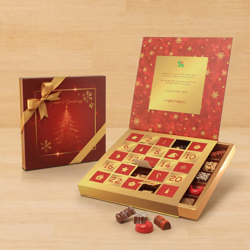 Season's Greeting premium chocolate printed calendar box