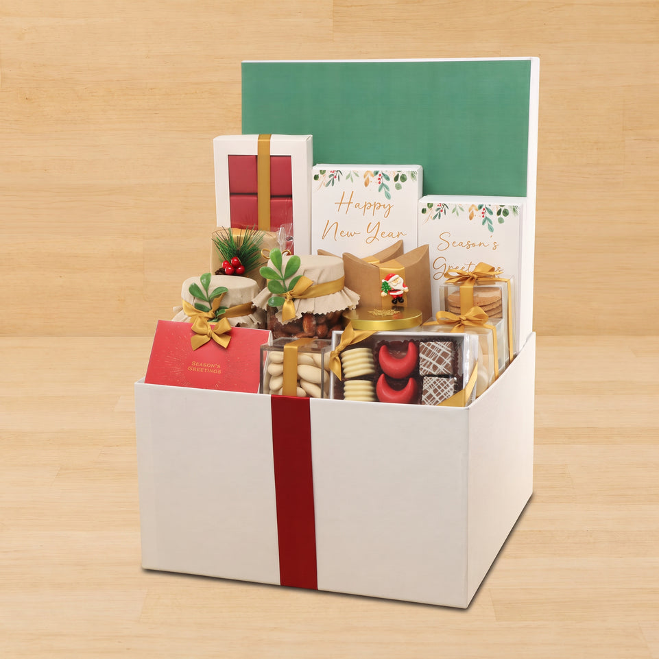 Season's greetings designed premium chocolate & sweets extra large hamper