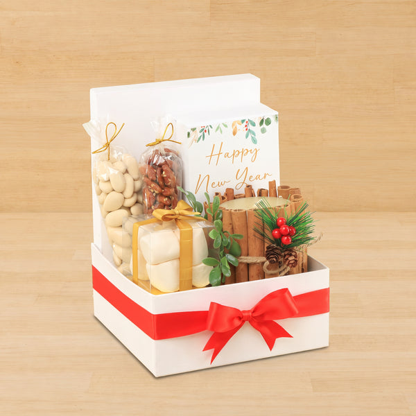 Happy New Year designed premium chocolate & sweets medium hamper