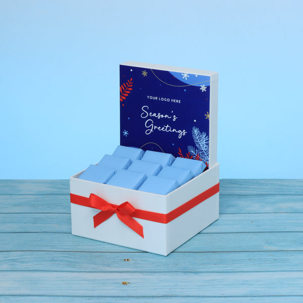 Corporate customized season's greeting designed premium chocolate small hamper