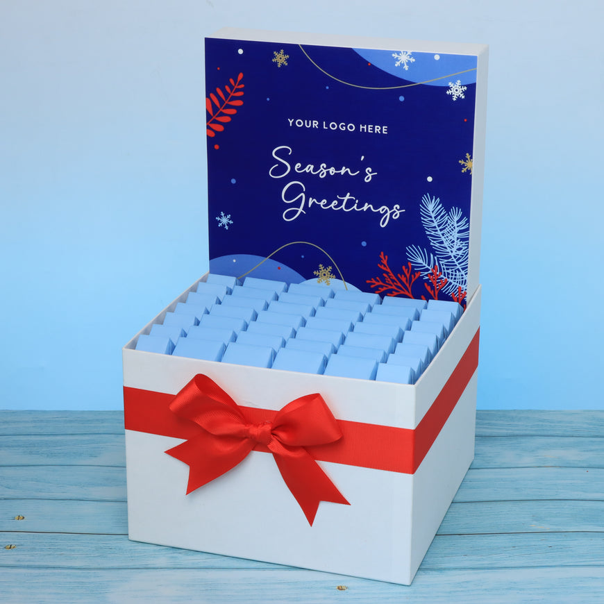 Corporate customized season's greeting designed premium chocolate large hamper