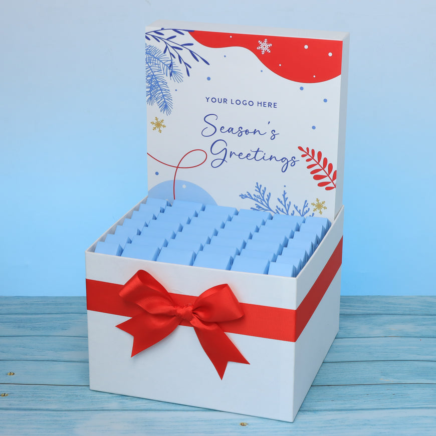 Corporate customized season's greeting designed premium chocolate large hamper