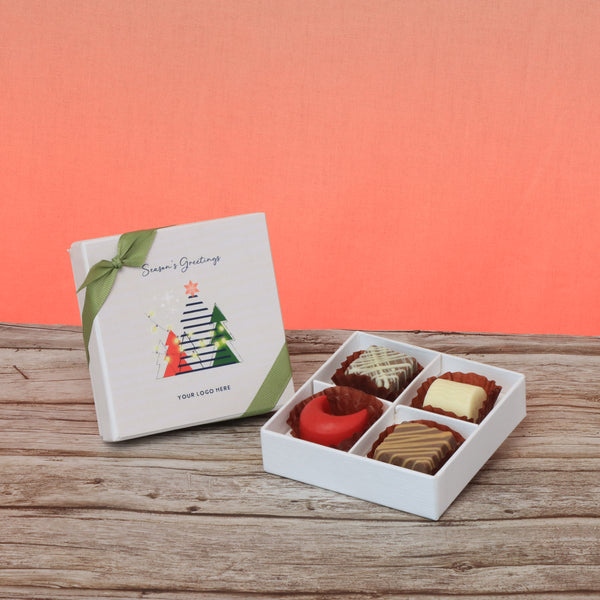 Set of 15 season's greeting designed premium chocolate 4P hard box