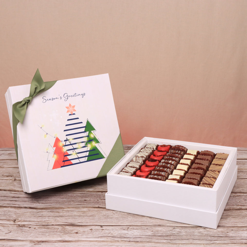 Season's greeting designed premium chocolate hard box