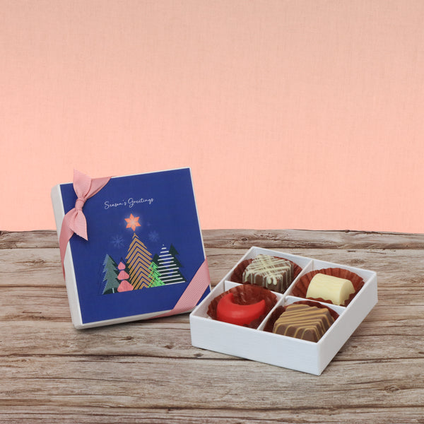 Set of 15 Season's greeting designed premium chocolate 4P hard box