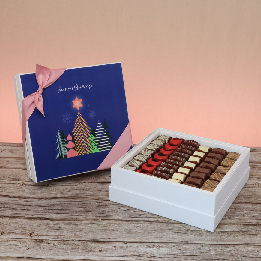 Season's greeting designed premium chocolate hard box