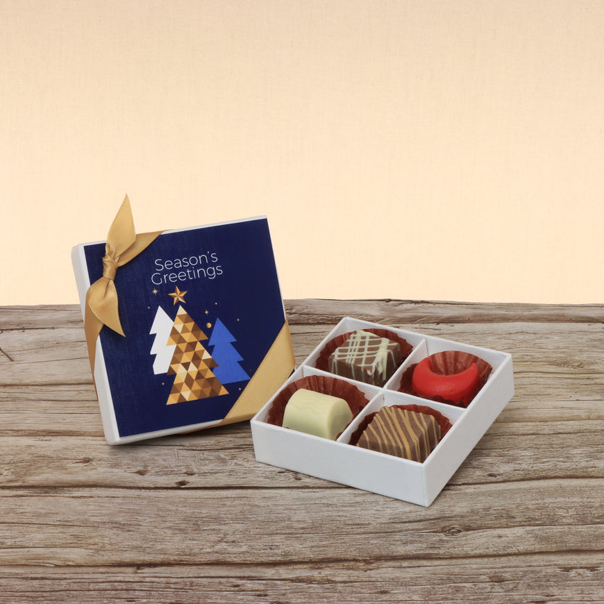 Set of 15 season's greeting designed premium chocolate 4P hard box