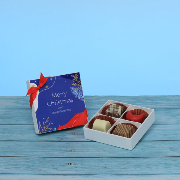 Set of 15 merry christmas designed premium chocolate 4P hard box