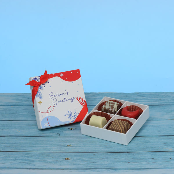 Set of 15 season's greetings designed premium chocolate 4P hard box