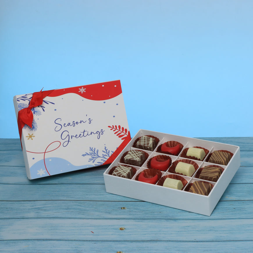 Season's greetings designed premium chocolate 12P hard box
