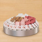 Christmas tree & snow flakes premium chocolate round leather tray