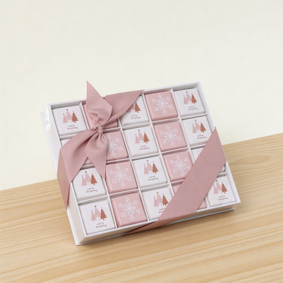 Christmas tree & snow flake designed premium chocolate view top hard box