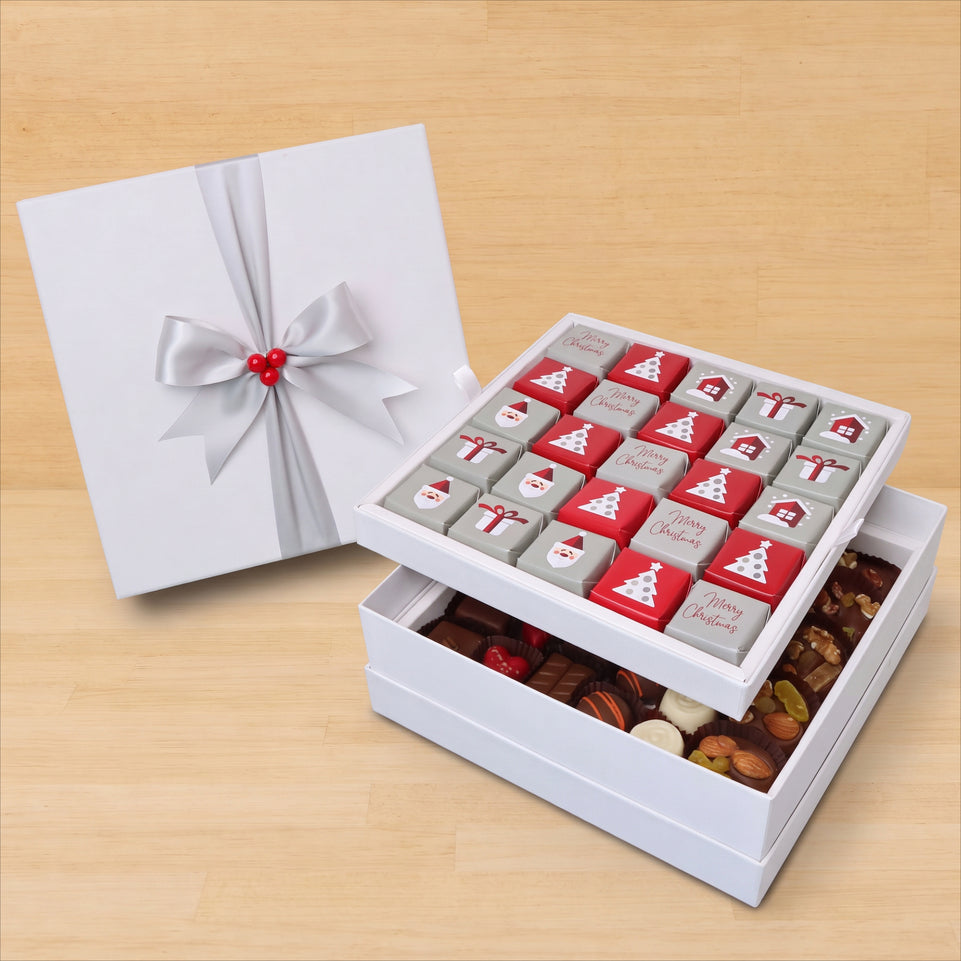 Christmas designed premium chocolate one layer hard box