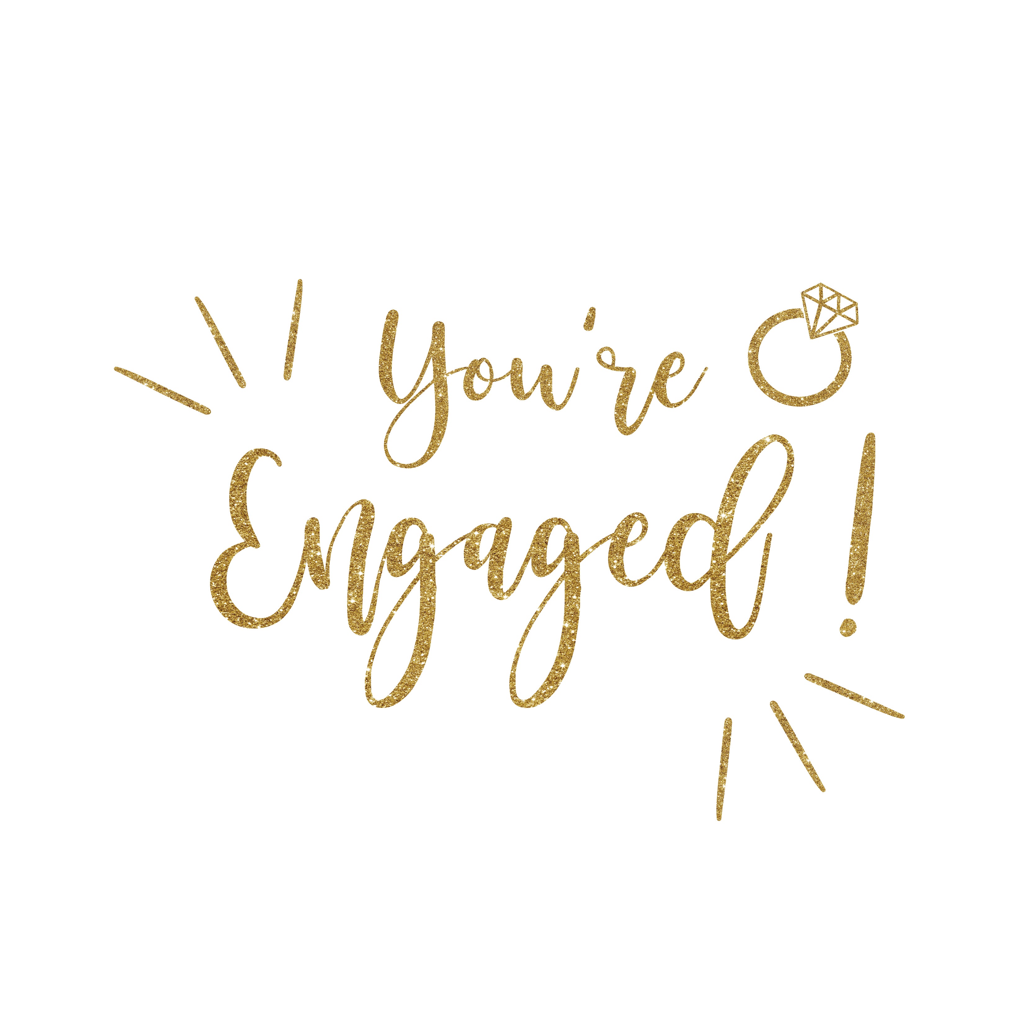 You're engaged diamond ring greeting card