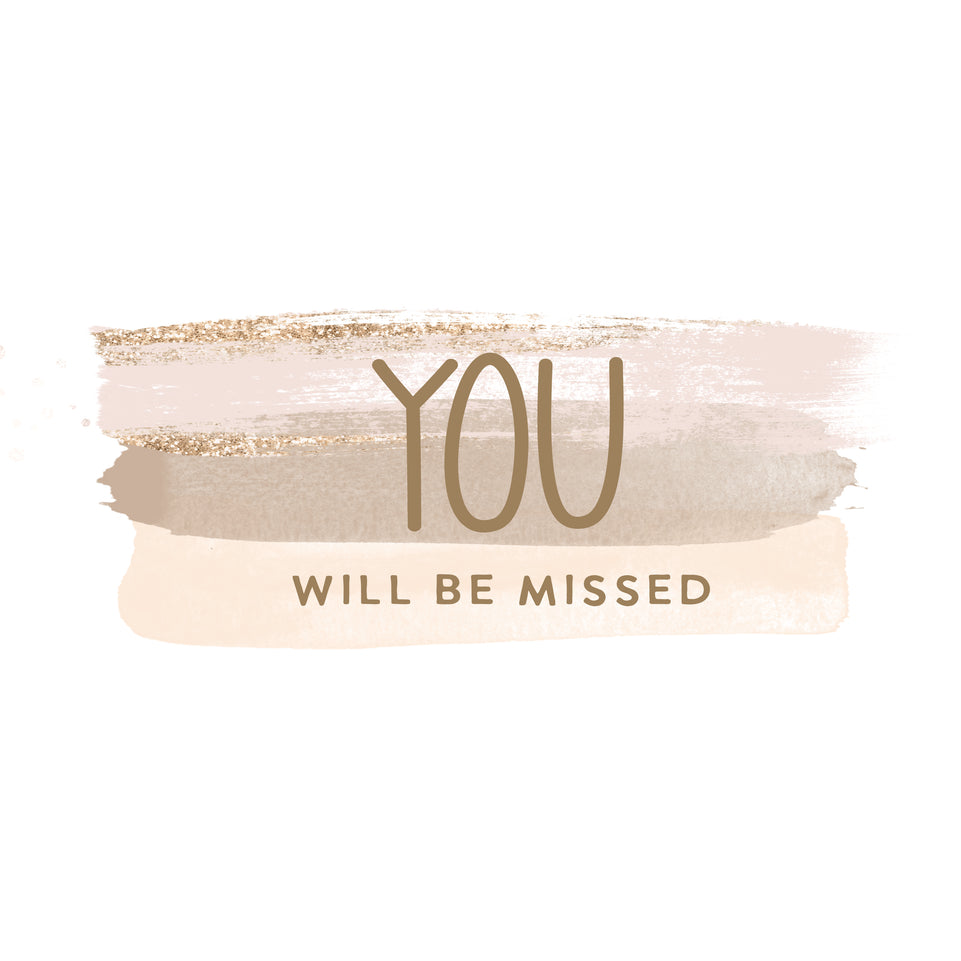 You will be missed stain greeting card