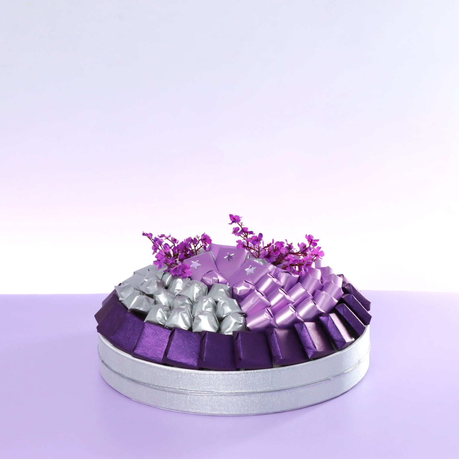 Premium leather acrylic leather round gift tray